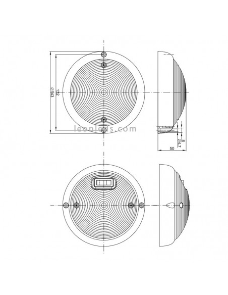 Plafón LED redondo para interior de automóviles o remolques | Fristom FT160 FT-160 Blanco | LeonLeds Iluminación LED