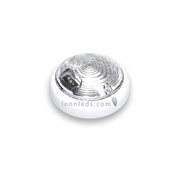 Plafón LED redondo para interior de automóviles o remolques | Fristom FT160 FT-160 Blanco | LeonLeds Iluminación LED