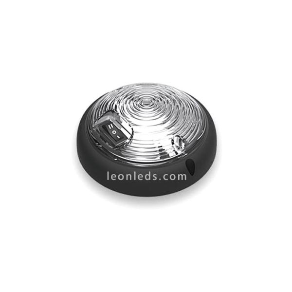 Plafón LED redondo para interior de automóviles o remolques | Fristom FT160 FT-160 Negro | LeonLeds Iluminación LED