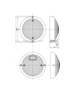 Plafón LED redondo negro para interior de automóviles o remolques | Fristom FT160 FT-160 negro | LeonLeds Iluminación LED 2
