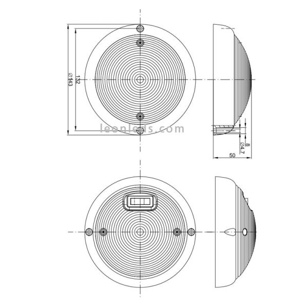 Plafonnier LED rond noir pour intérieur de voiture ou de remorque | Fristom FT160 FT-160 noir | Éclairage LED LeonLeds