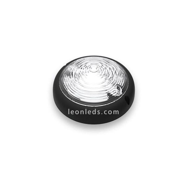 Plafón LED redondo negro para interior de automóviles o remolques | Fristom FT160 FT-160 negro | LeonLeds Iluminación LED
