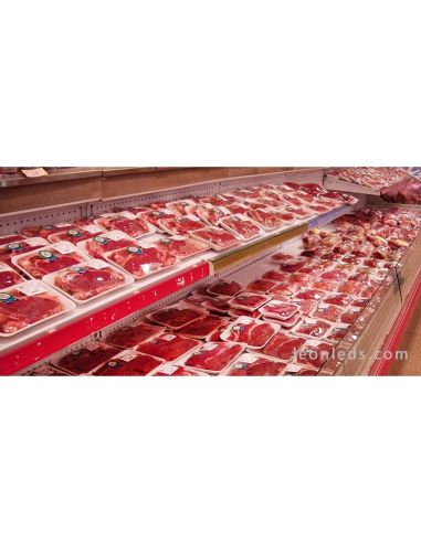 Vitrina de carnes rojas iluminada con Downlight LED especial alimentación | LeonLeds Iluminación