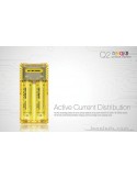 Nitecore Q2 Color amarillo limon | Cargador de 2 bahías para adaptador de coche | LeonLeds Iluminación