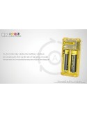 Cargador de baterías Nitocore Q2 para adaptador de coche | Cargador Amarillo Nitecore Q2 | LeonLeds Iluminación
