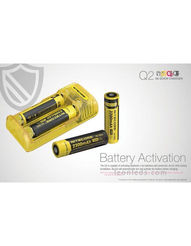Chargeur de batterie Nitocore Q2 pour adaptateur de voiture | Chargeur Nitecore Q2 Jaune | Éclairage LeonLeds