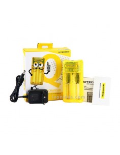 Cargador Nitecore Q2 Amarillo | Cargador de 2 bahías Nitecore Q2 | LeonLeds Linternas LED 2