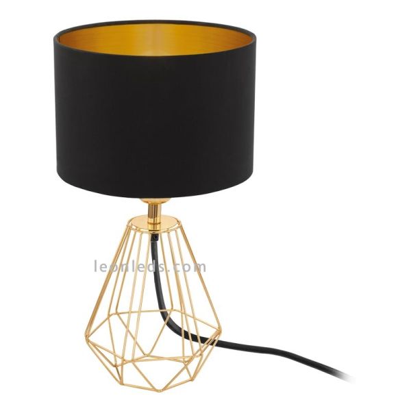 Lampe de table noire et dorée | Lampe de table vintage pas chère | Éclairage décoratif LeonLeds