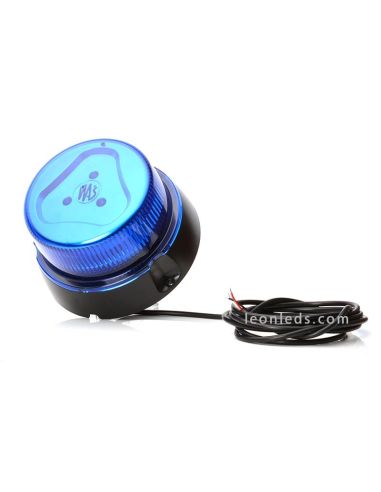 Rotativo LED Azul con cable y soporte | Rotativo LED Azul Homologado | Rotativo LED para instalación fija | LeonLeds Iluminación