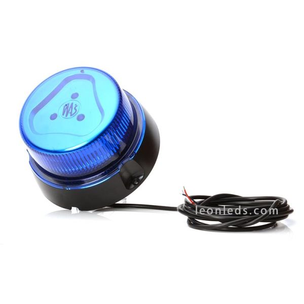 Gyrophare LED bleu avec câble et support | Balise LED bleue approuvée | Gyrophare à LED pour installation fixe | Éclairage LeonL