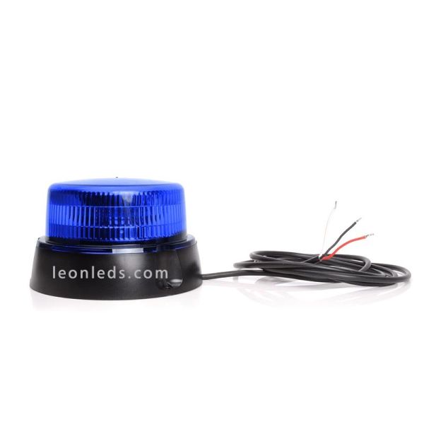 Gyrophare LED bleu avec câble et support | Balise LED bleue approuvée | Gyrophare à LED pour installation fixe | Éclairage LeonL