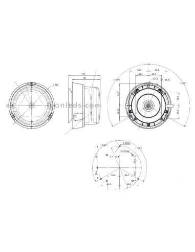 Dimensions Gyrophare LED Bleu avec câble et support fixe | La balise LED bleue a été approuvée | Éclairage Léonleds