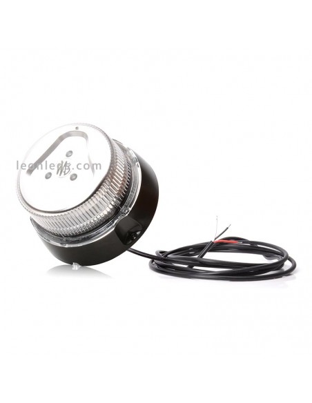 Rotativo LED blanco con luz azul magnético y con 3 metros de cable | Rotativo imantado LED Azul | LeonLeds Iluminación