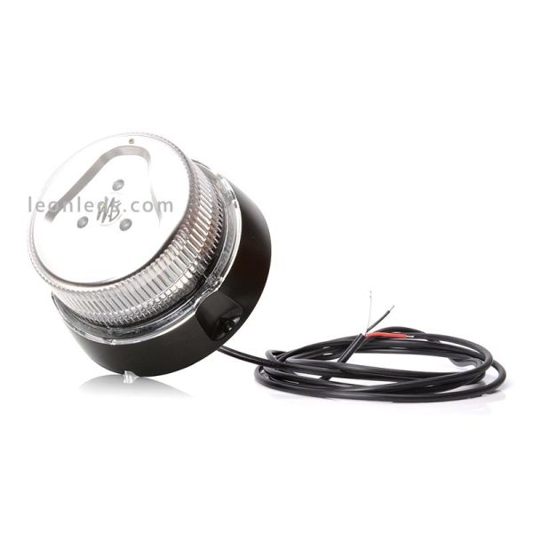 Rotativo LED blanco con luz azul magnético y con 3 metros de cable | Rotativo imantado LED Azul | LeonLeds Iluminación