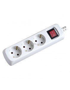 Base múltiple con 3 tomas schuko, con interruptor y con 5 metros de cable | Leonleds Iluminación 2