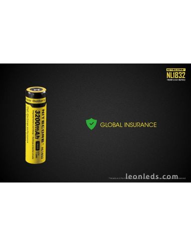 Batería Recargable 18650 de Nitecore para Linternas de Led al mejor precio NL1832 | Leonleds Iluminación
