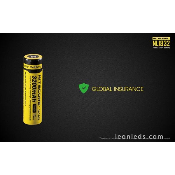 Batería Recargable 18650 de Nitecore para Linternas de Led al mejor precio NL1832 | Leonleds Iluminación