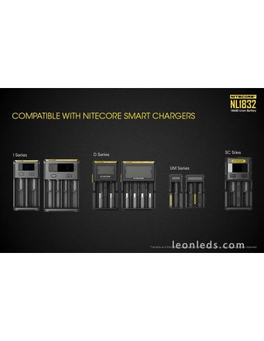 Batería Recargable 18650 de Nitecore para Linternas de Led al mejor precio NL1832 | Leonleds Iluminación