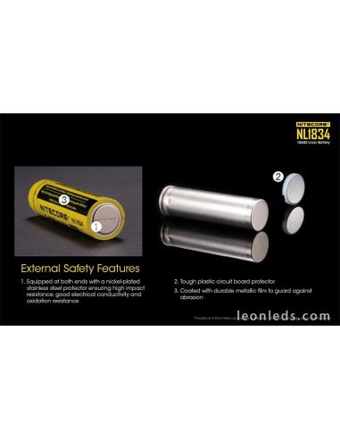 Batería Recargable 18650 para Linternas de Led NL1834 al mejor precio | Leonleds Iluminación