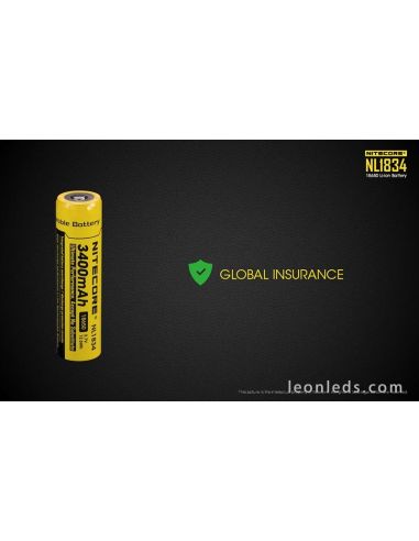 Batterie Rechargeable 18650 pour Lampes de Poche Led NL1834 au meilleur prix | Éclairage Léonleds
