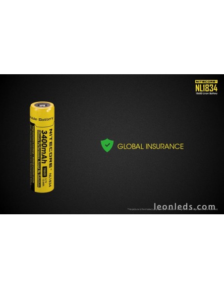 Batería Recargable 18650 para Linternas de Led NL1834 al mejor precio | Leonleds Iluminación