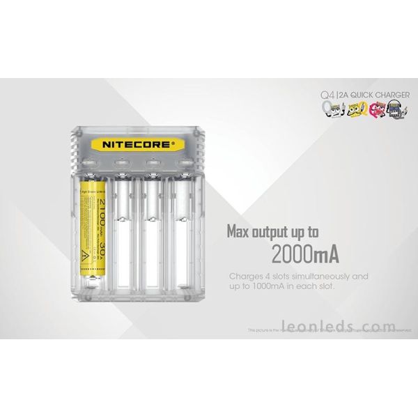 Cargador de Baterías con 4 Bahías de Nitecore | LeonLeds Iluminación