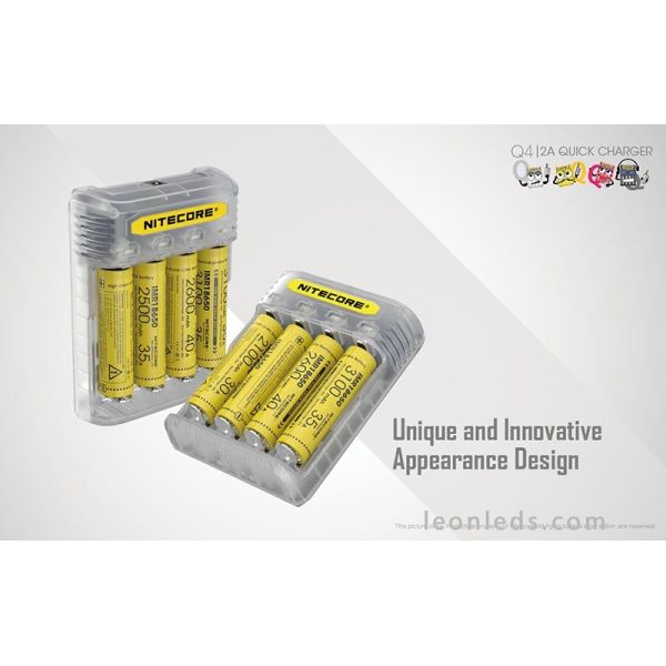 Chargeur de batterie Nitecore 4 baies | Éclairage LeonLeds