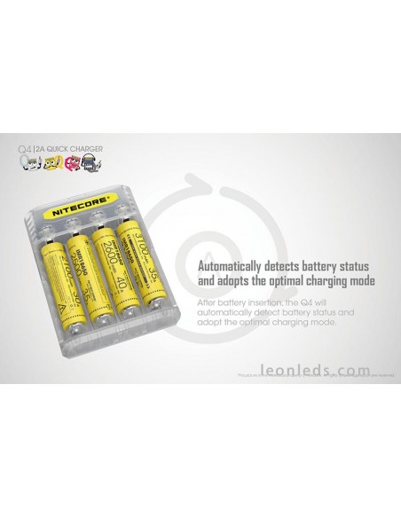 Cargador de Baterías con 4 Bahías de Nitecore | LeonLeds Iluminación