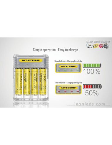 Cargador de Baterías con 4 Bahías de Nitecore | LeonLeds Iluminación