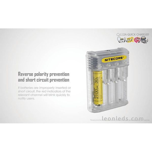 Chargeur de batterie Nitecore 4 baies | Éclairage LeonLeds