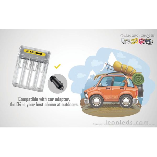 Cargador de Baterías con 4 Bahías de Nitecore | LeonLeds Iluminación