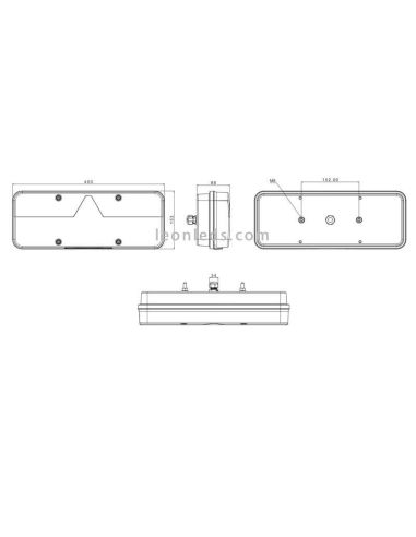 Feu arrière LED avec triangle 12V/36V...