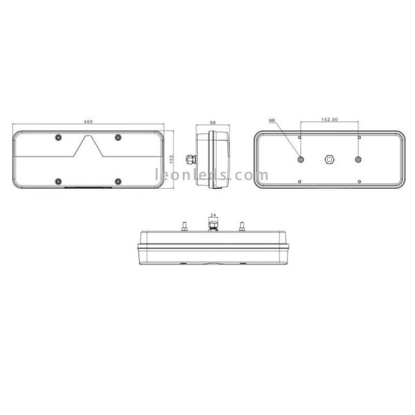 Piloto Trasero LED con Triangulo...