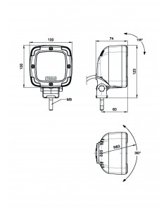 VX120R-WD Osram Feu de recul rond universel pour camion et voiture