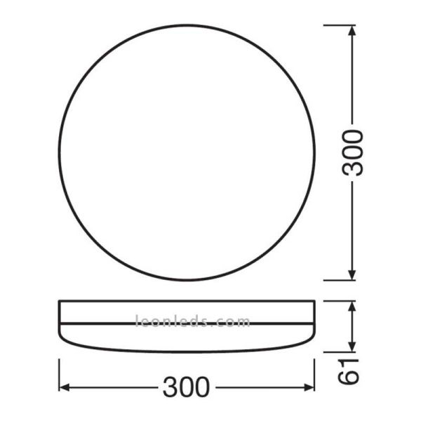 Dimensões da luminária de teto Osram LedVance