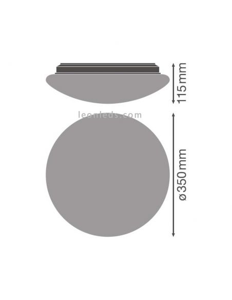 Dimensões da luminária de teto LED redonda Osram LedVance com sensor integrado | LeonLeds Iluminação LED