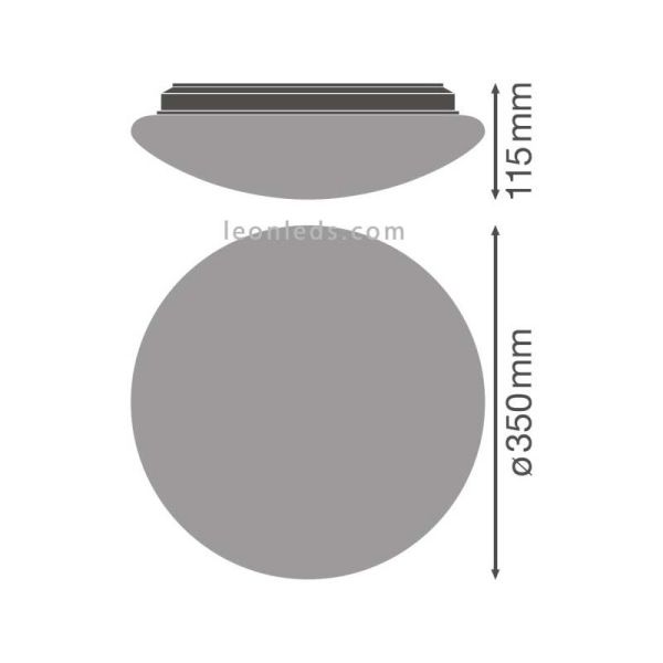 Dimensions du plafonnier LED rond Osram LedVance avec capteur intégré | Éclairage LED LeonLeds