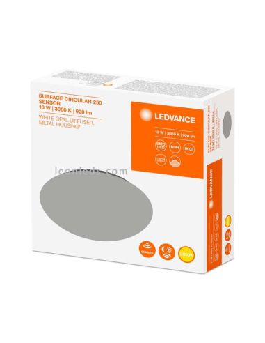 Caixa de luz de teto LED redonda da Osram LedVance com sensor de presença integrado | LeonLeds Iluminação LED