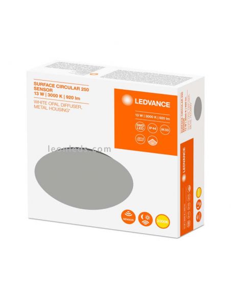 Caixa de luz de teto LED redonda da Osram LedVance com sensor de presença integrado | LeonLeds Iluminação LED