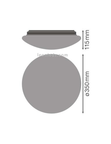 Dimensiones de Plafón LED redondo Osram LedVance 35Cm | LeonLeds Iluminación