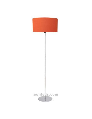 Lámpara de Pie de salón Naranja y cromada moderna | LeonLeds Iluminación