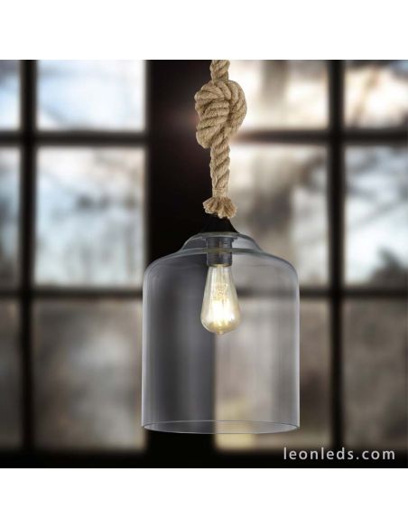 Lámpara de Techo de estilo Vintage de la serie Judith con una pantalla de cristal | LeonLeds Iluminación