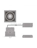 Dimensiones de Foco y de instalación de foco LED cuadrado negro de la marca LedVance | LeonLeds Iluminación