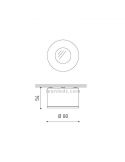 Dimensiones de Foco LED de superficie para instalar en techo interior de diseño moderno y de color blanco | LeonLeds Iluminación