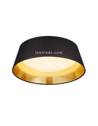 Plafon Ponts LED com potência de 14W na cor Preto e Dourado | Leon Iluminação LED