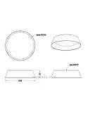 Dimensiones de Plafón LED negro y dora Ponts de Trio Lighting | LeonLeds Iluminación