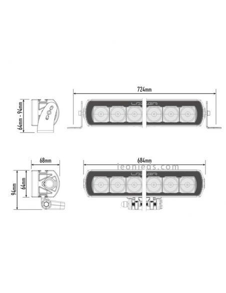 Puissante barre LED allongée Lazer T16 avec 5 ans de garantie | Éclairage Léonleds