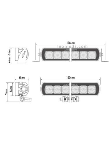 Dimensions de la barre LED Lazer T24 Evolution | Barre led Lazer T24 4x4 | Éclairage Léonleds