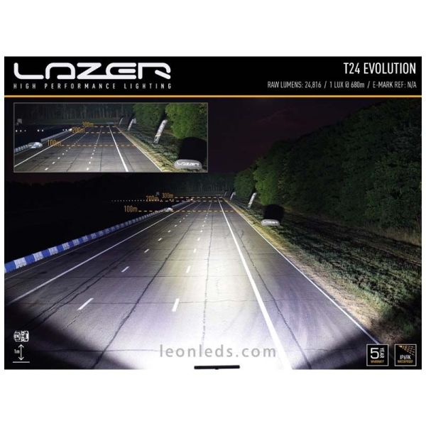 Dimensiones de Barra LED Lazer T24 Evolution | Barra led 4x4 Lazer T24 | Leonleds Iluminación