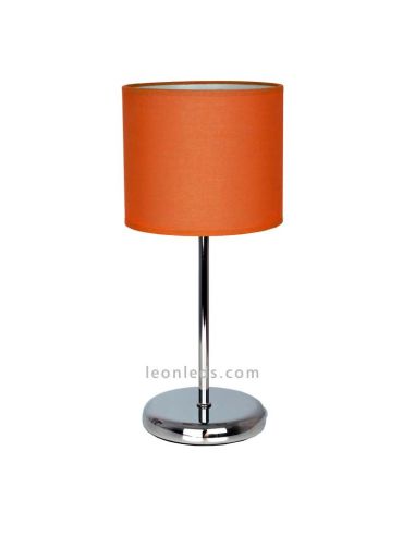 Abajur Adriatica cromado e laranja design moderno | Lâmpada de mesa barata | Leon Iluminação LED